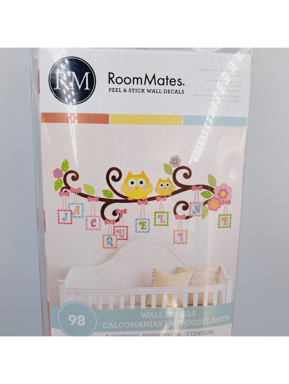 Tree Branch Peel & Stick Wall Decal Owls & Alphabet Kids Room Nursery Playroom